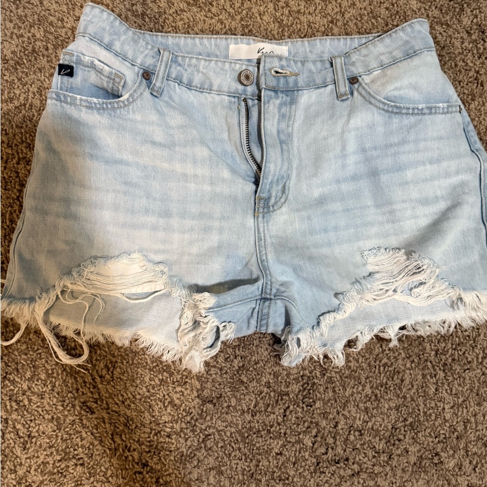 Light Blue KANCAN Distressed Denim Shorts 7/27 NWOT